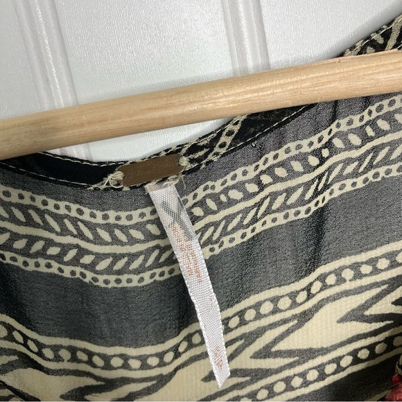 Free People Top XS Oversized Sheer Embroidery Feather In The Wind Boho - Picture 5 of 11